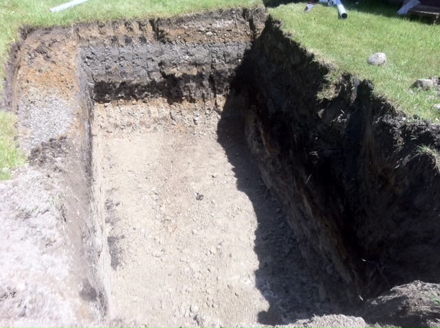 Excavation hole for 2000 gallon HOLDING TANK