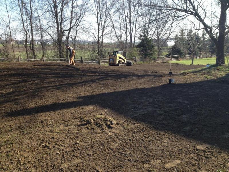 Raked and seaded after RAISED FILTER BED installed